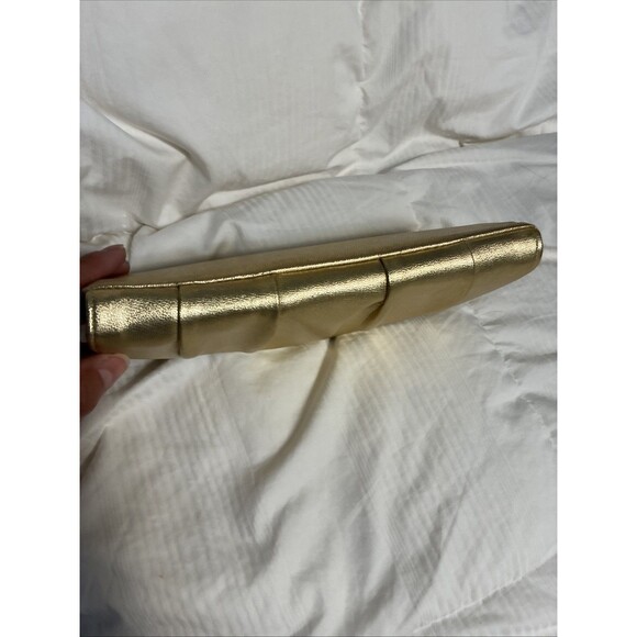 Gold Clutch Purse Evening Bag Snap Closure 9” X 6” Formal Evening - Picture 9 of 13